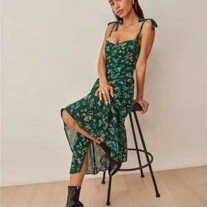 Reformation Floral Green Midi Dress